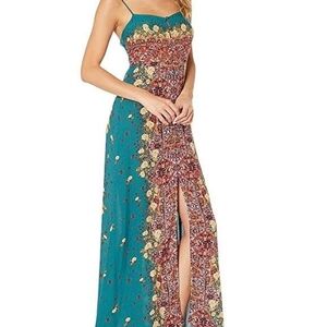 Floral Teal Maxi Dress